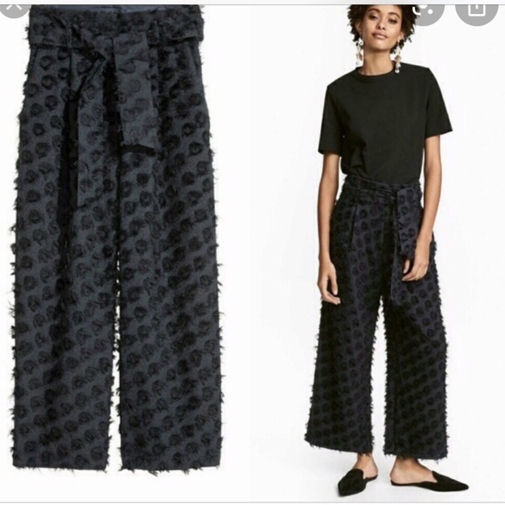 H&M LIMITED EDITION EYELET TROUSERS WITH BELT